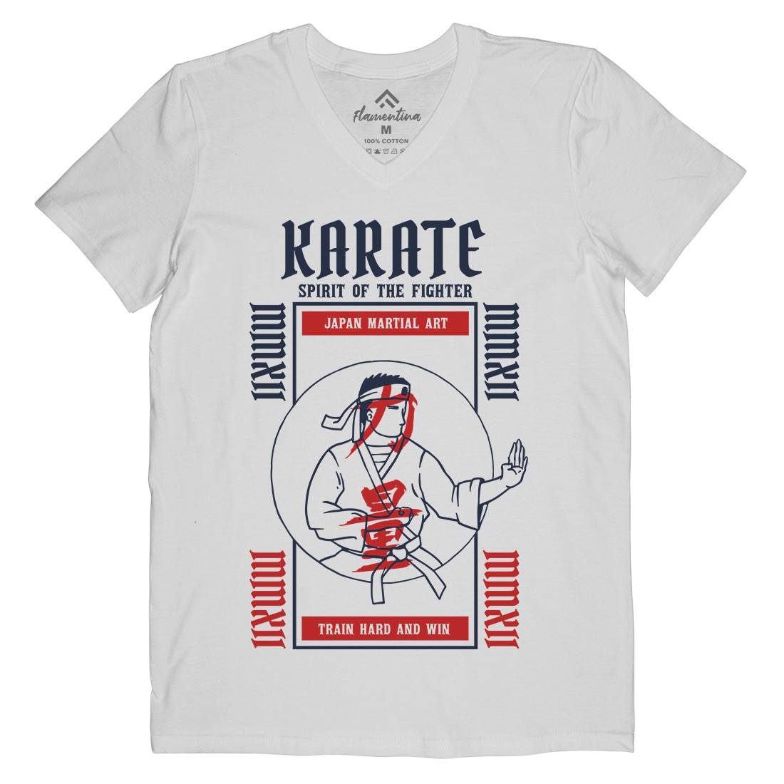 Karate Mens Organic V-Neck T-Shirt Sport C738