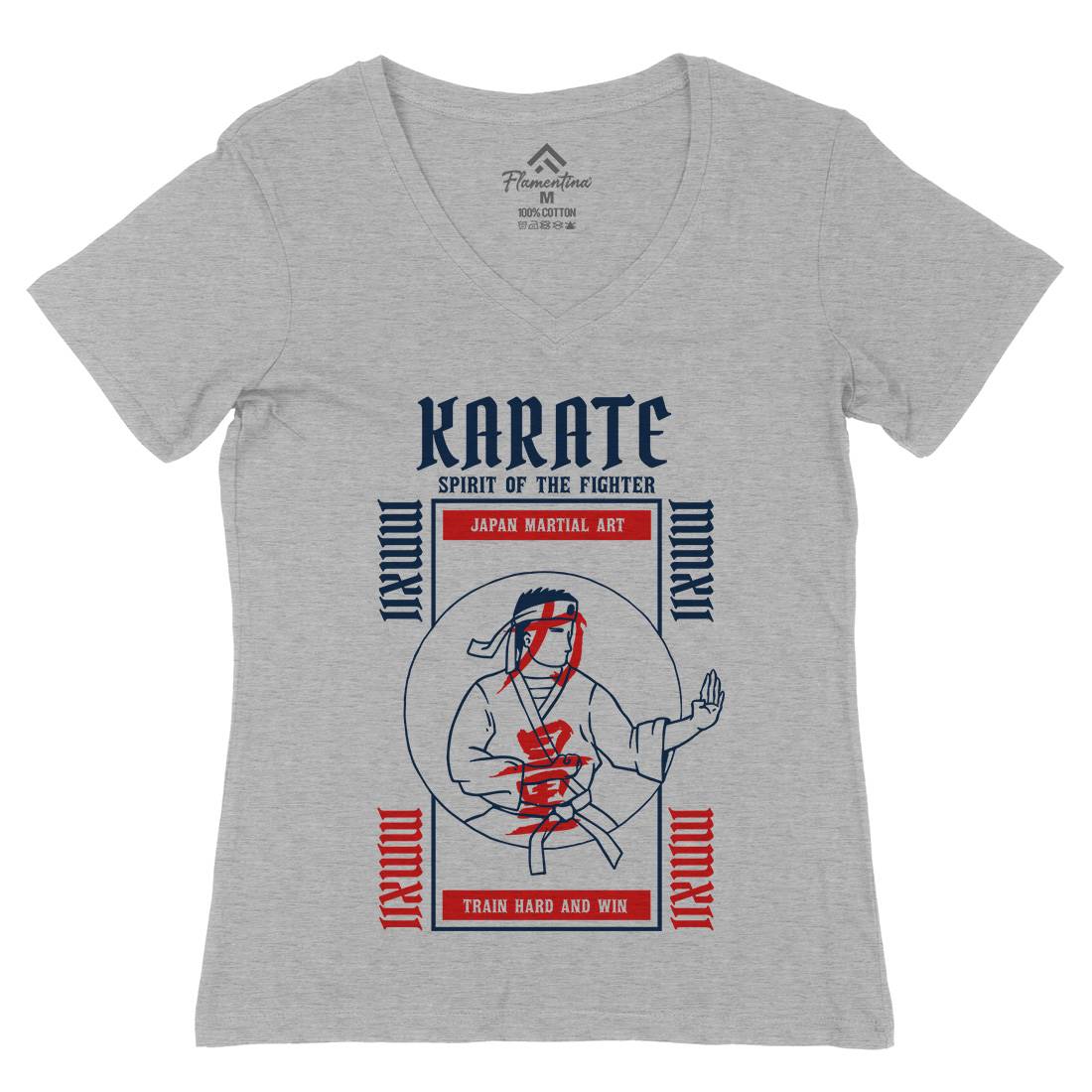 Karate Womens Organic V-Neck T-Shirt Sport C738