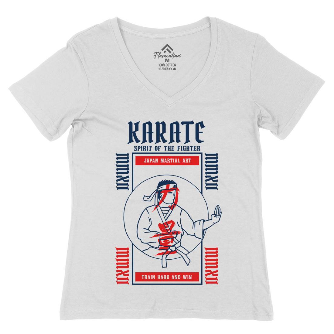 Karate Womens Organic V-Neck T-Shirt Sport C738