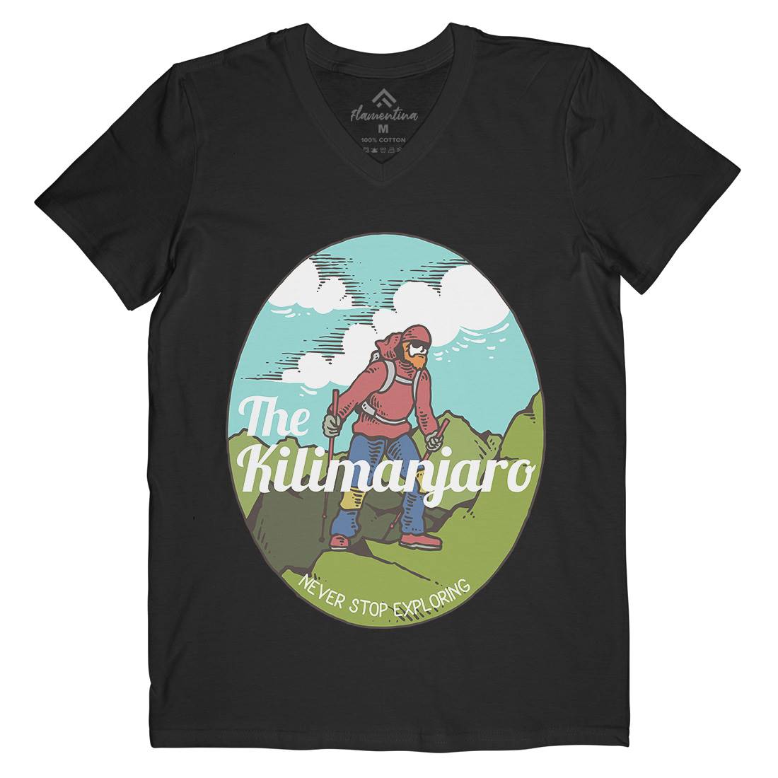Kilimanjaro Mens Organic V-Neck T-Shirt Nature C739