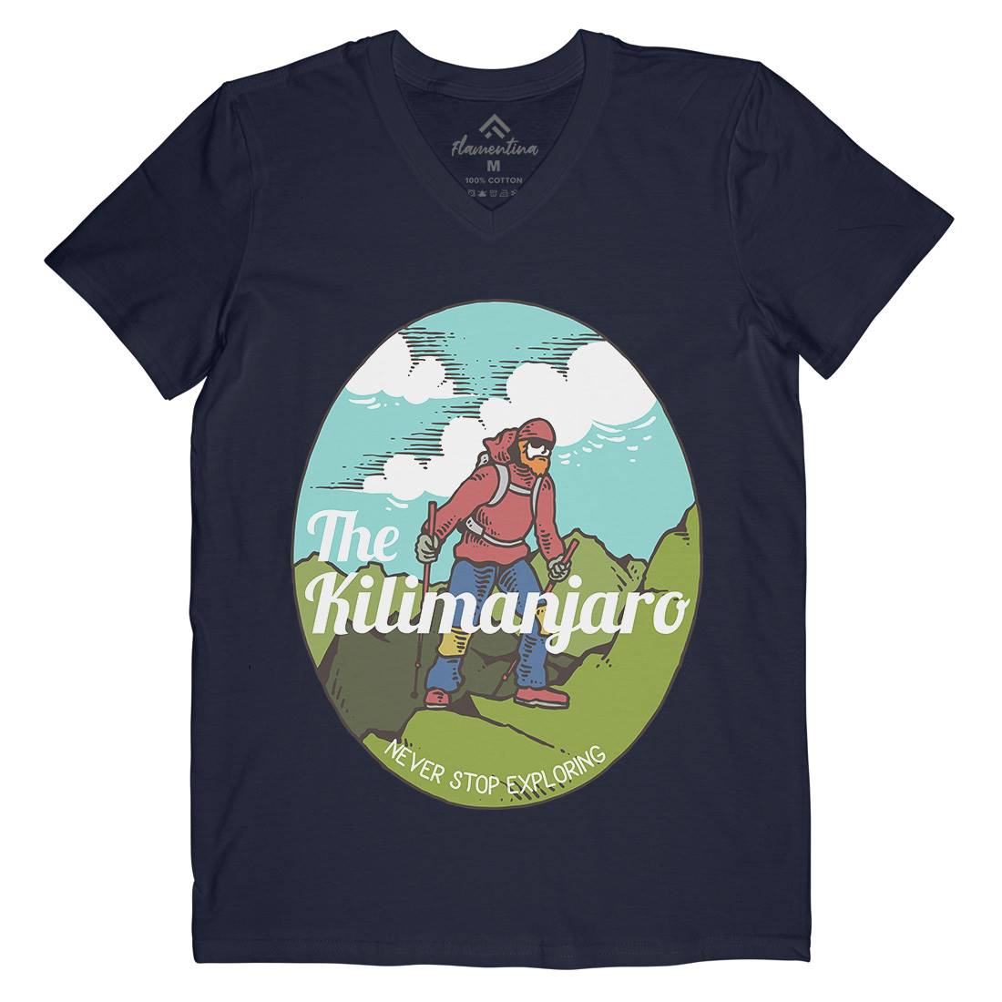 Kilimanjaro Mens Organic V-Neck T-Shirt Nature C739