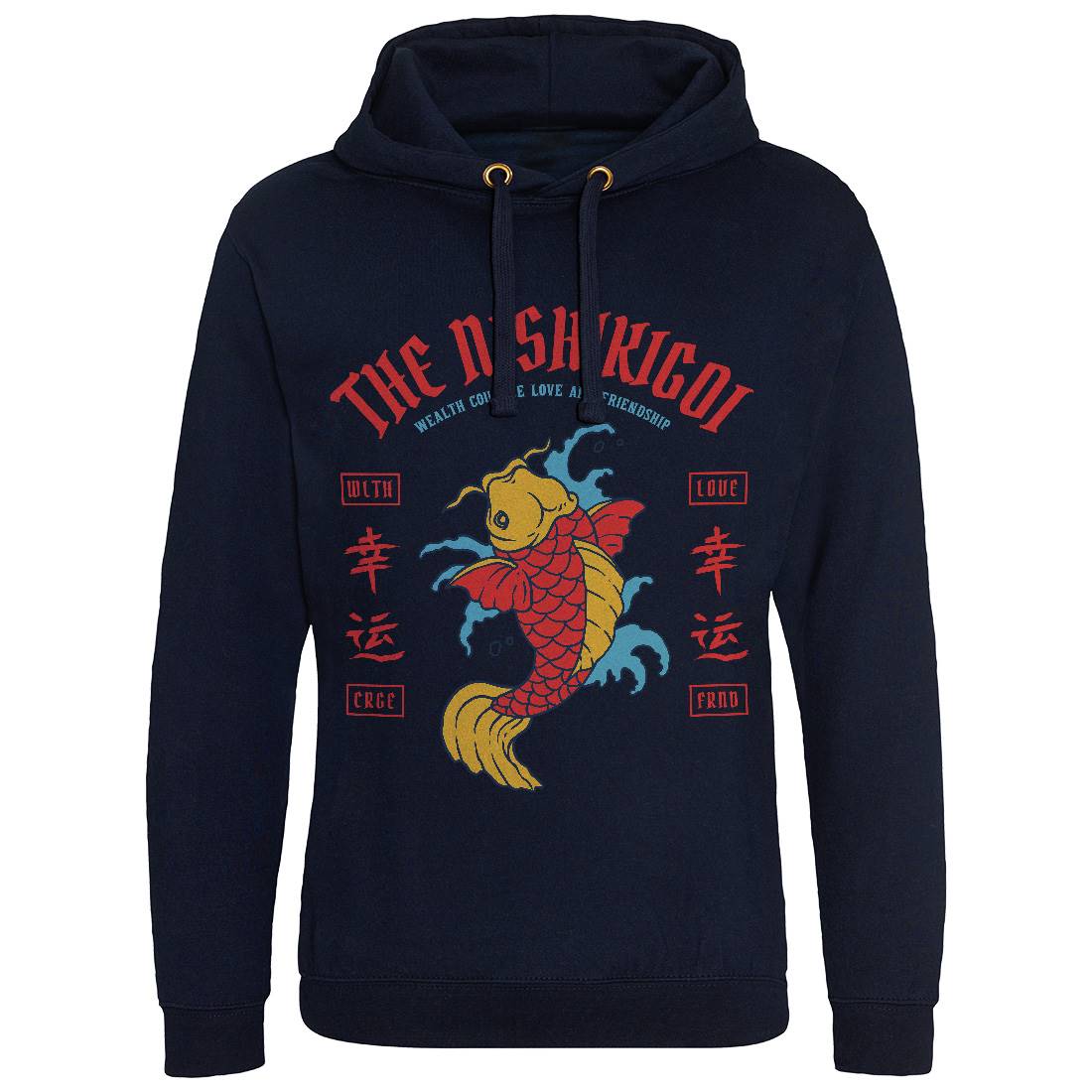Koi Mens Hoodie Without Pocket Asian C740