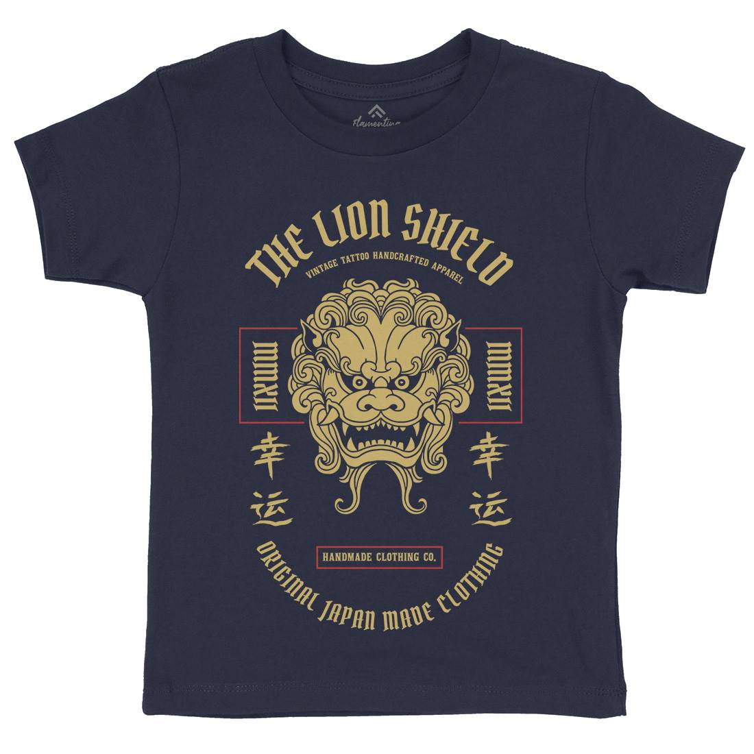 Lion Shield Kids Organic Crew Neck T-Shirt Asian C743
