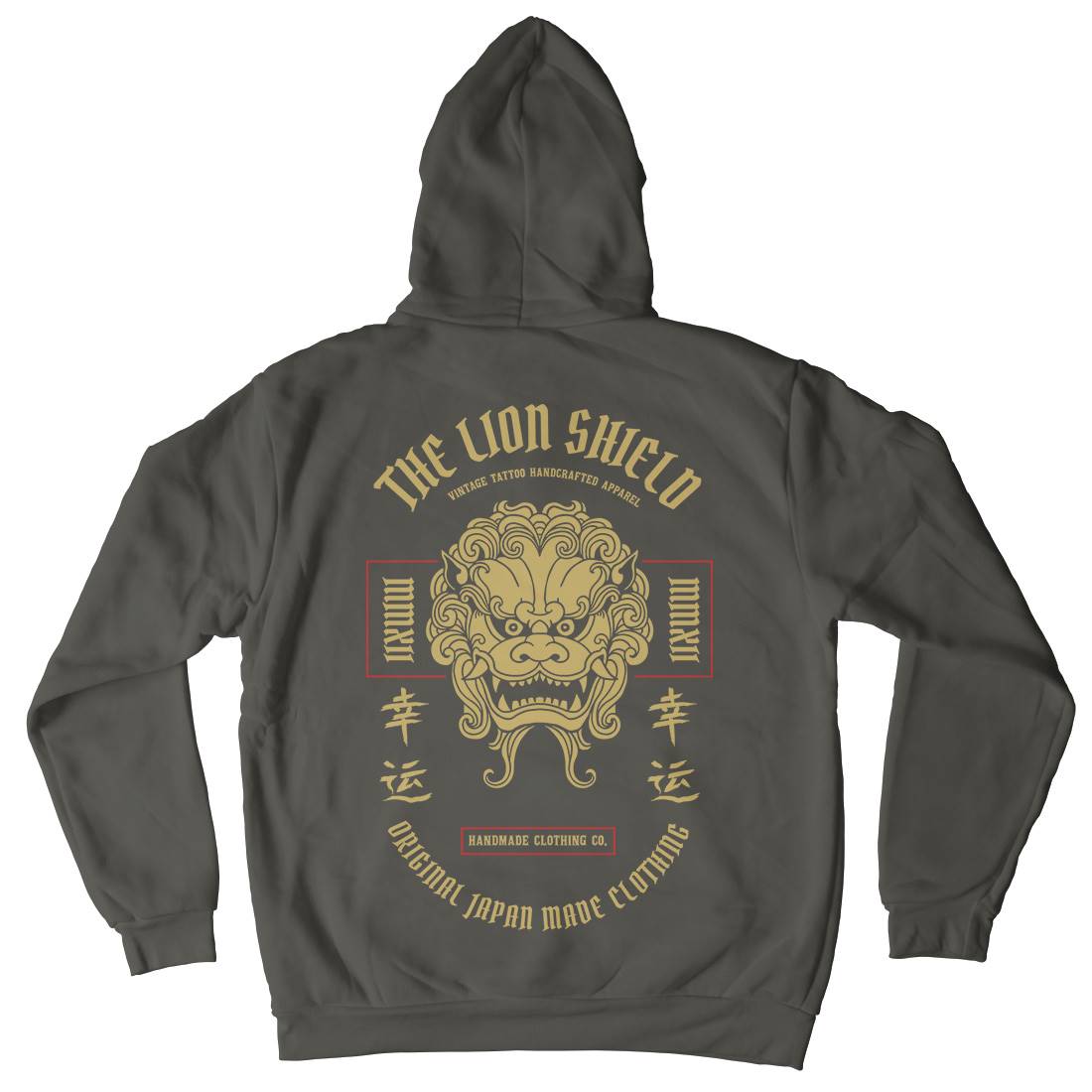 Lion Shield Mens Hoodie With Pocket Asian C743