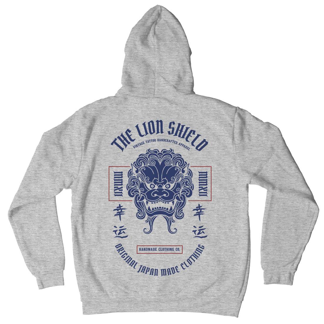 Lion Shield Mens Hoodie With Pocket Asian C743
