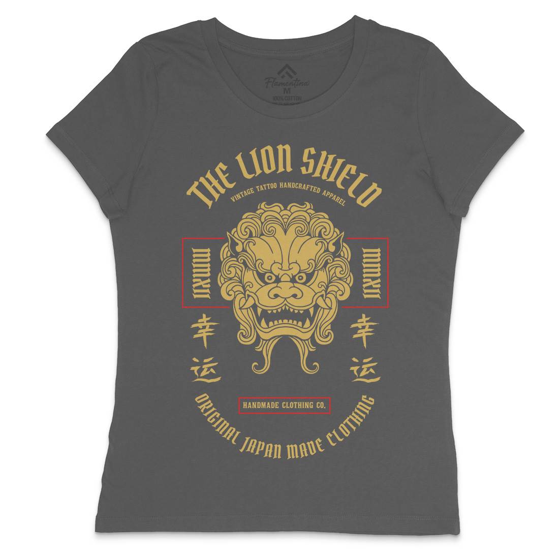 Lion Shield Womens Crew Neck T-Shirt Asian C743