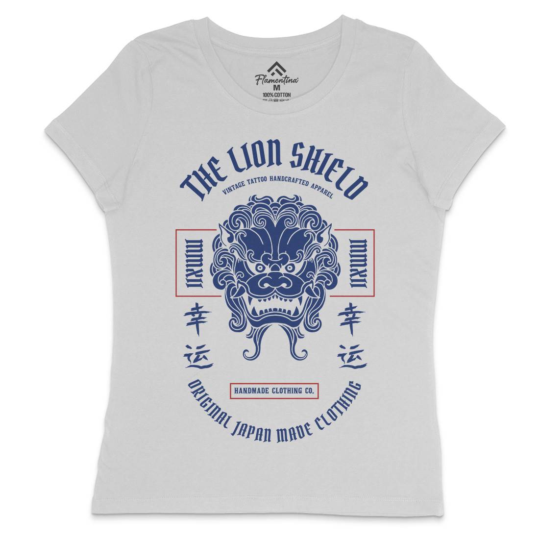 Lion Shield Womens Crew Neck T-Shirt Asian C743