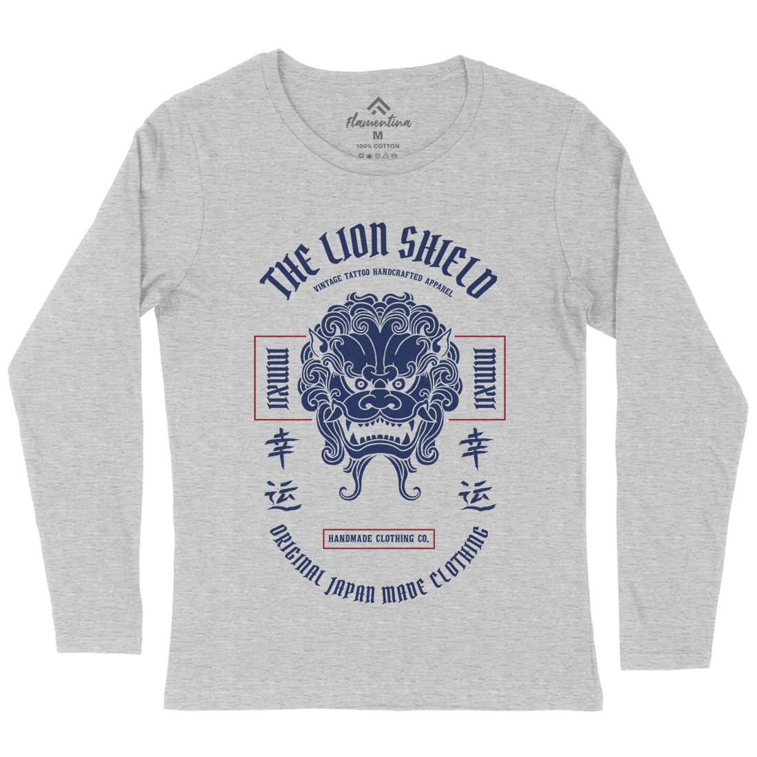 Lion Shield Womens Long Sleeve T-Shirt Asian C743