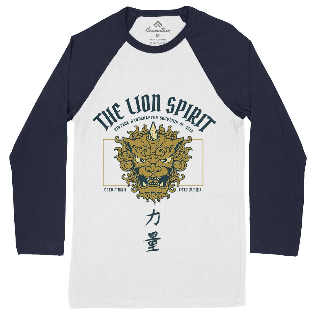 Lion Japan Mens Long Sleeve Baseball T-Shirt Asian C744