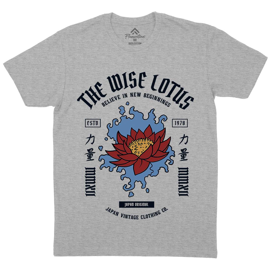 Lotus Mens Crew Neck T-Shirt Asian C746