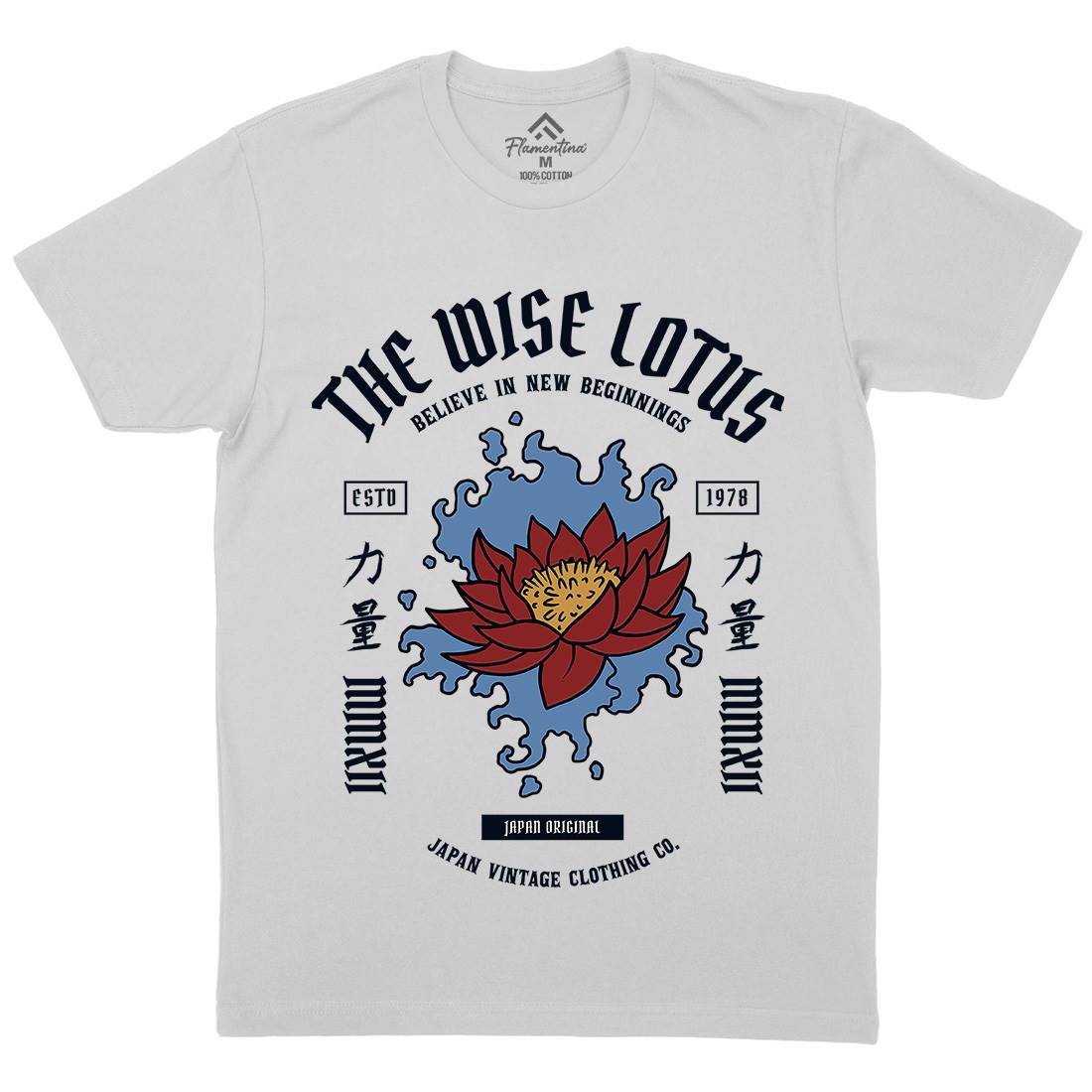 Lotus Mens Crew Neck T-Shirt Asian C746
