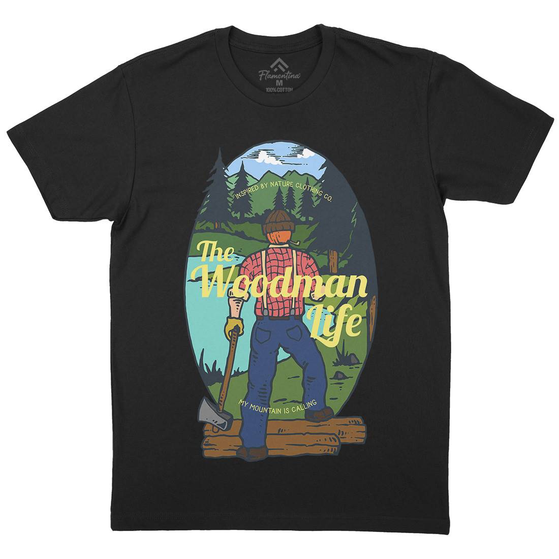 Lumber Man Mens Organic Crew Neck T-Shirt Work C747