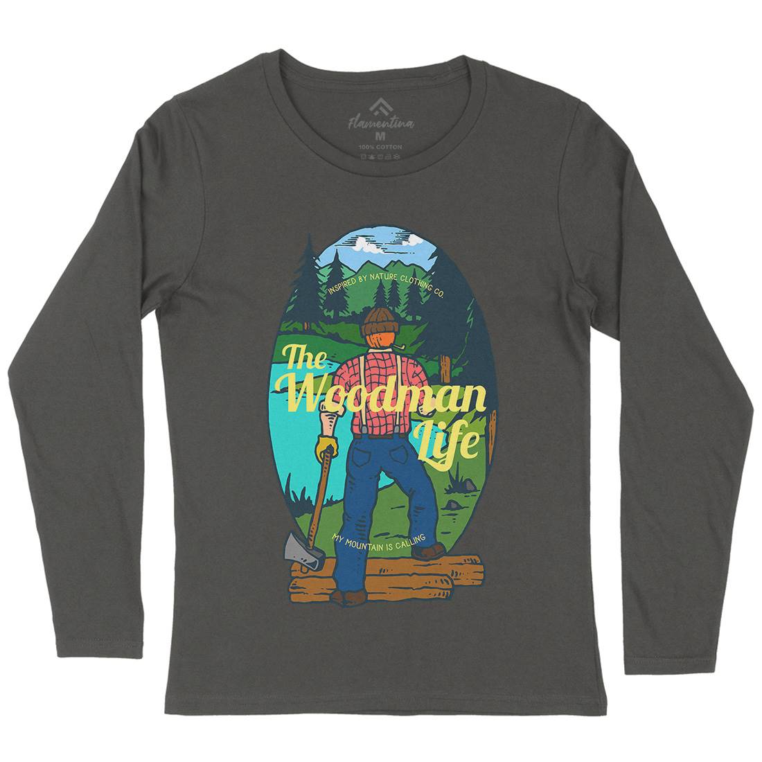 Lumber Man Womens Long Sleeve T-Shirt Work C747
