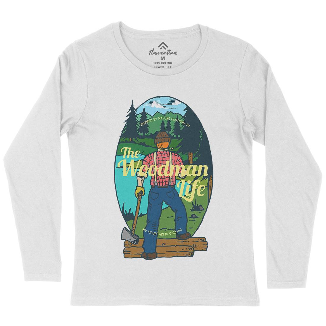 Lumber Man Womens Long Sleeve T-Shirt Work C747
