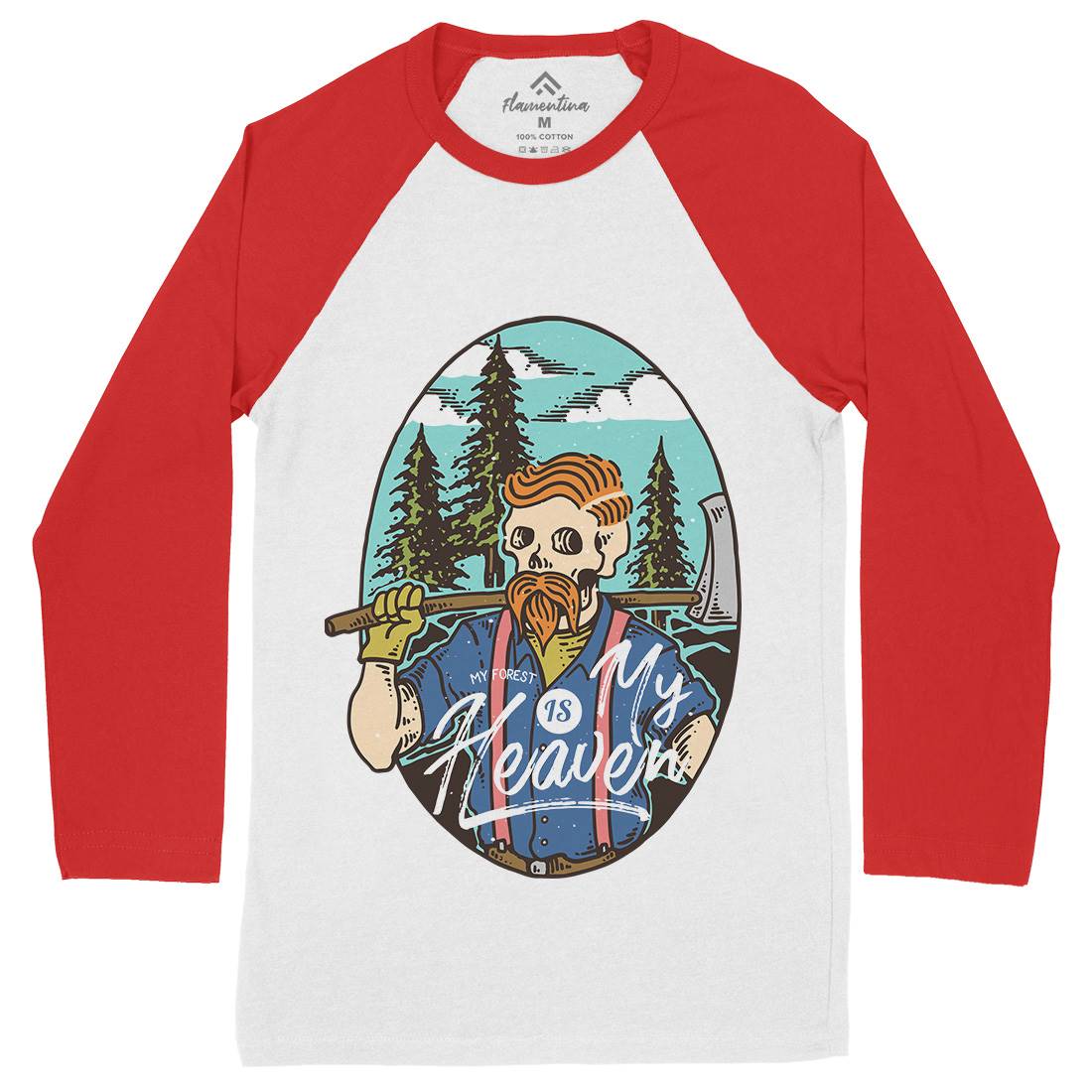 Lumberjack Heaven Mens Long Sleeve Baseball T-Shirt Work C748