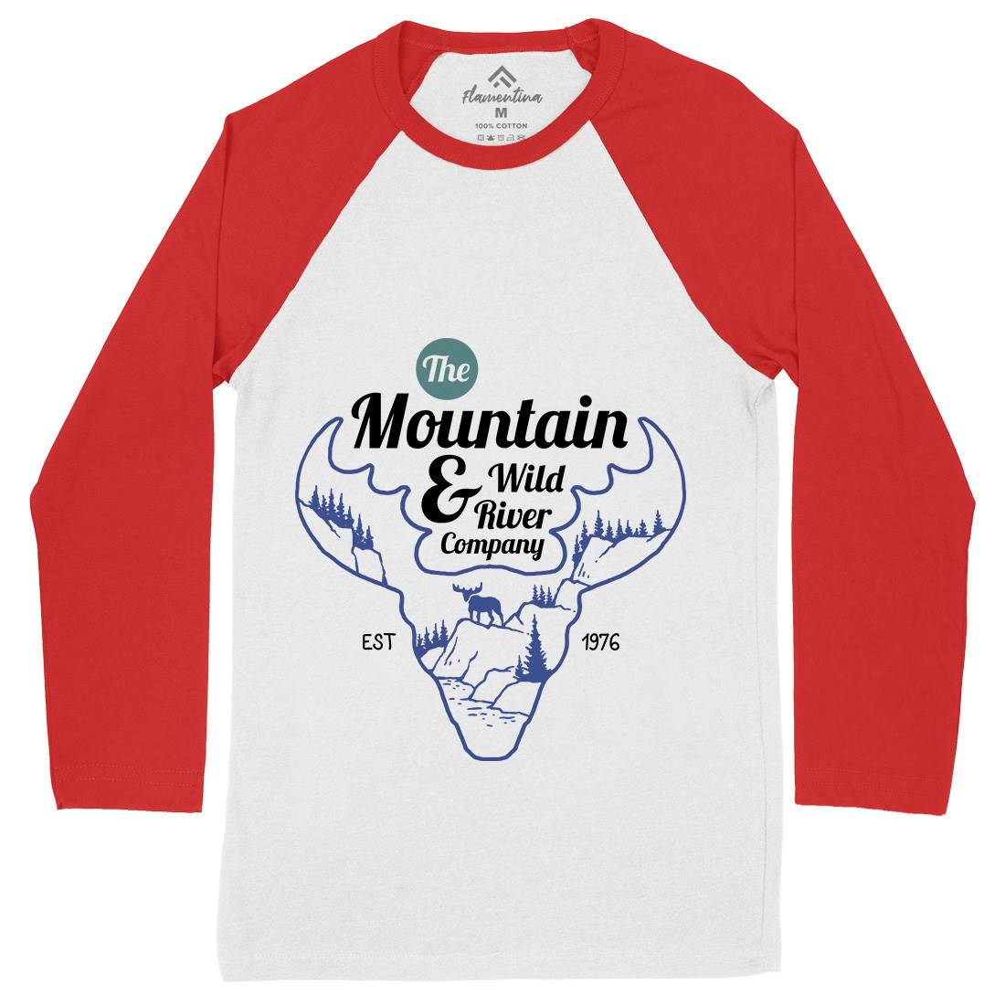 Moose Mens Long Sleeve Baseball T-Shirt Animals C750