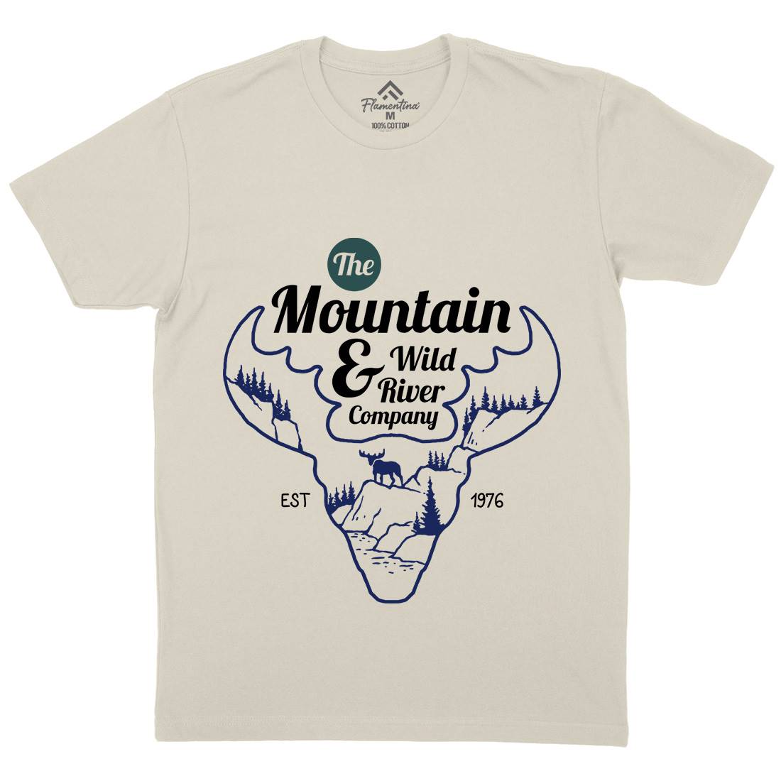 Moose Mens Organic Crew Neck T-Shirt Animals C750