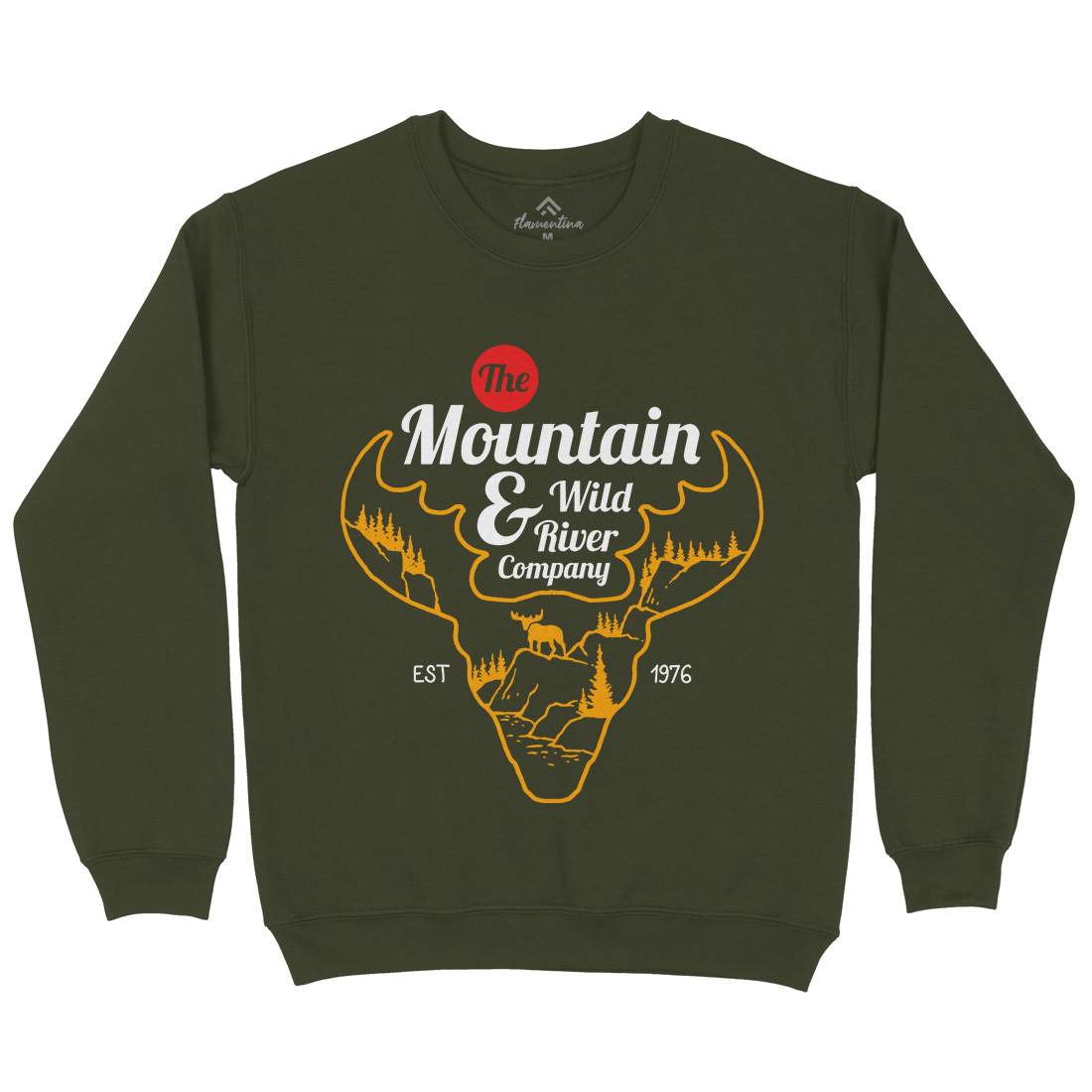 Moose Mens Crew Neck Sweatshirt Animals C750