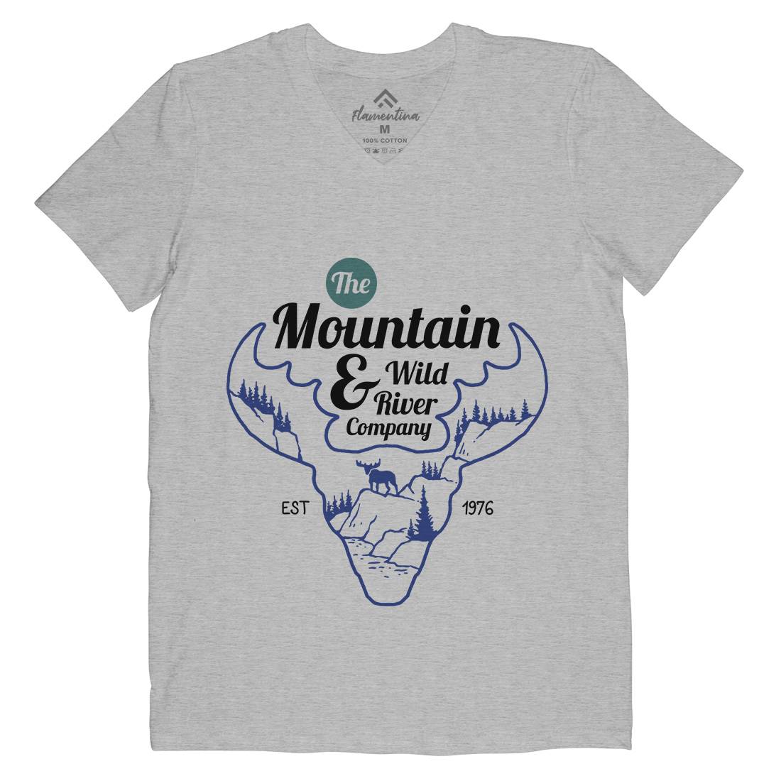 Moose Mens V-Neck T-Shirt Animals C750