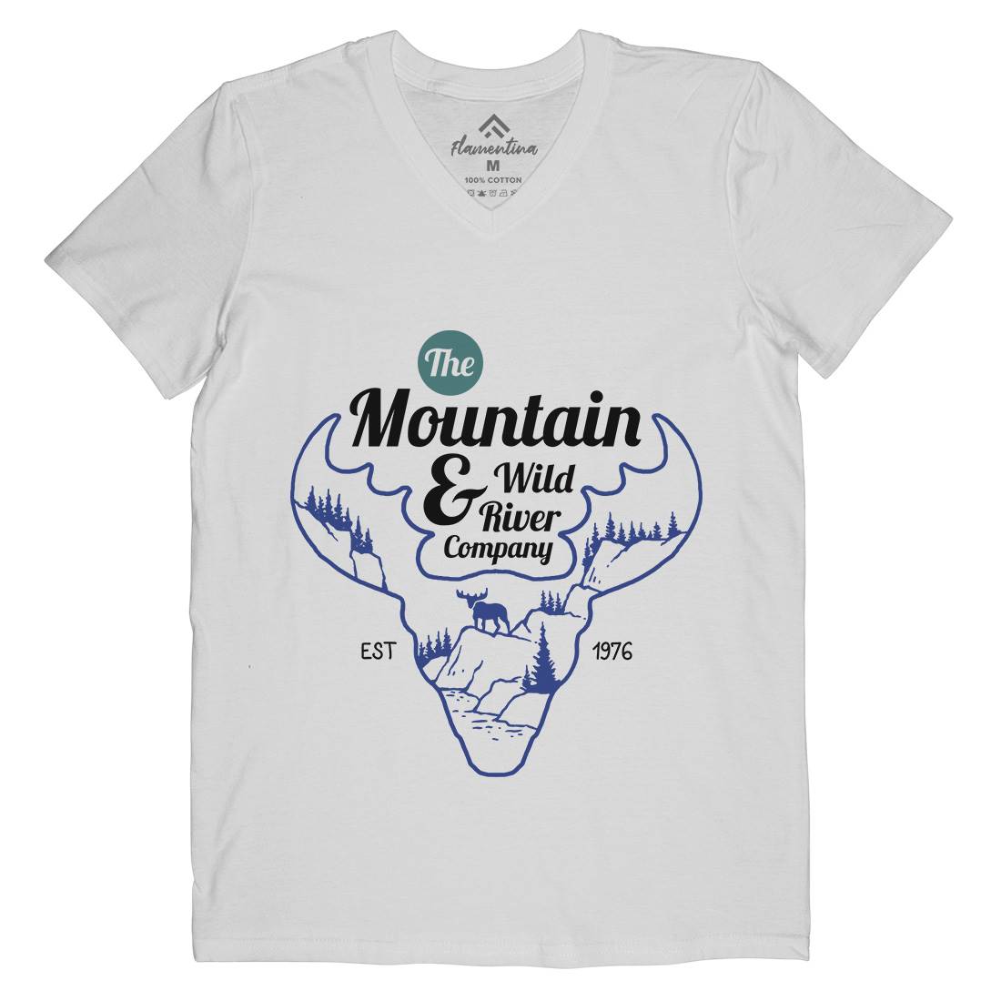 Moose Mens V-Neck T-Shirt Animals C750