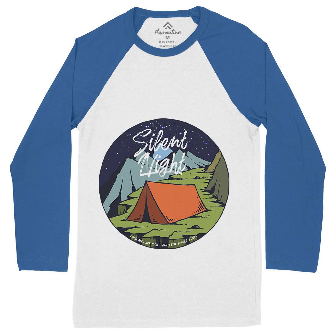 Night Camp Mens Long Sleeve Baseball T-Shirt Nature C751