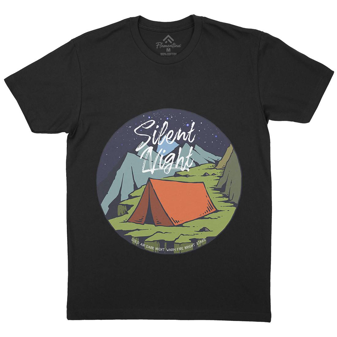 Night Camp Mens Crew Neck T-Shirt Nature C751