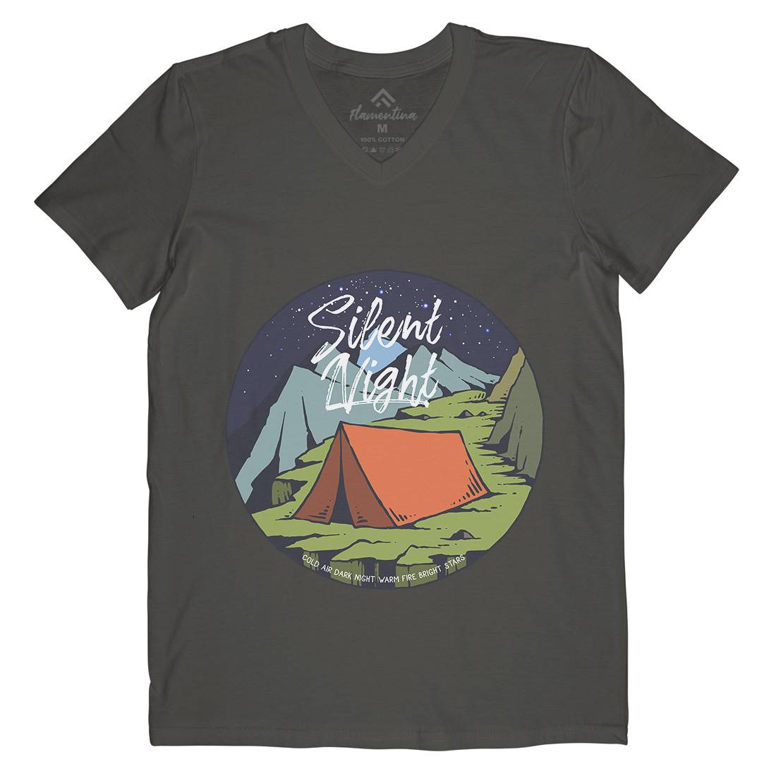 Night Camp Mens V-Neck T-Shirt Nature C751