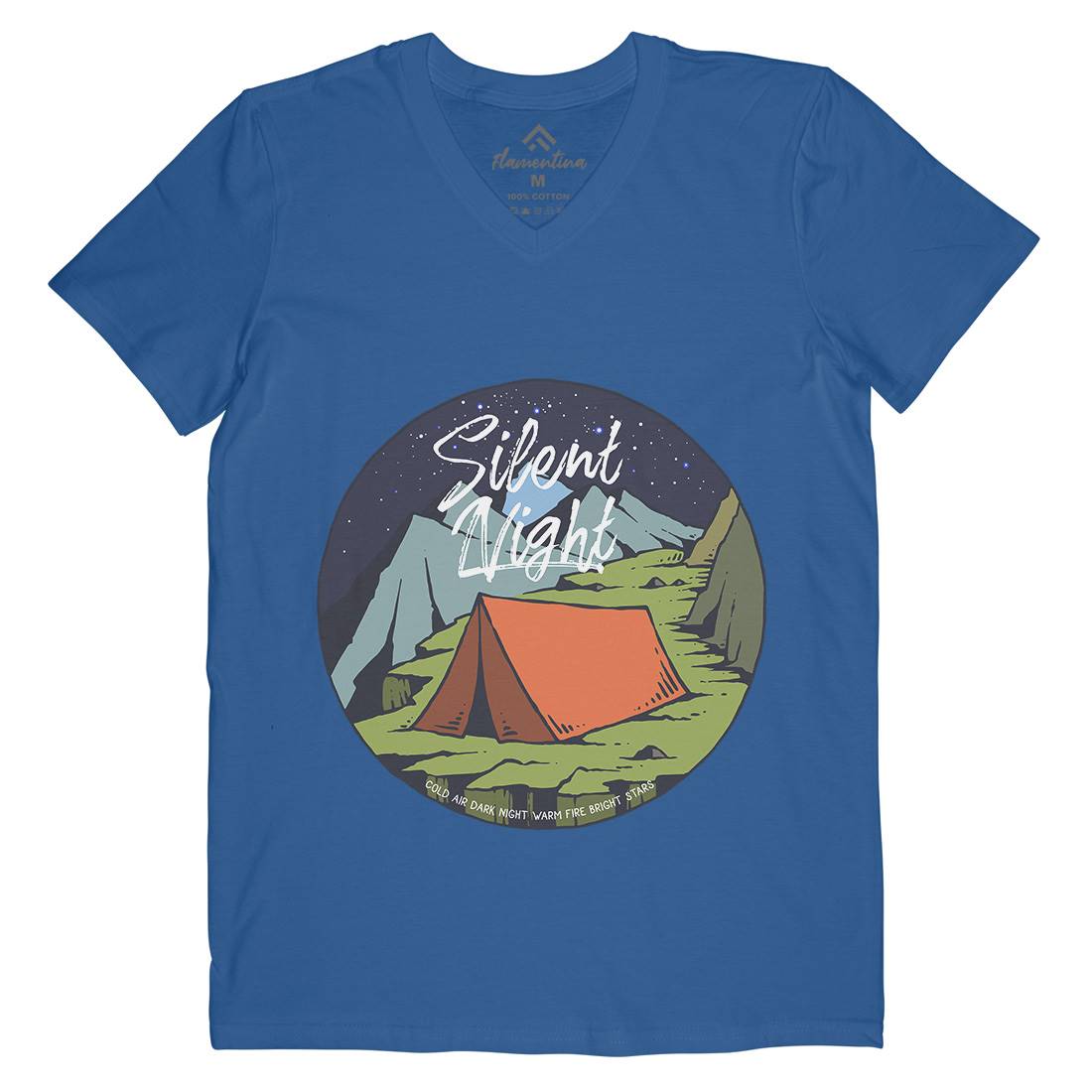 Night Camp Mens V-Neck T-Shirt Nature C751