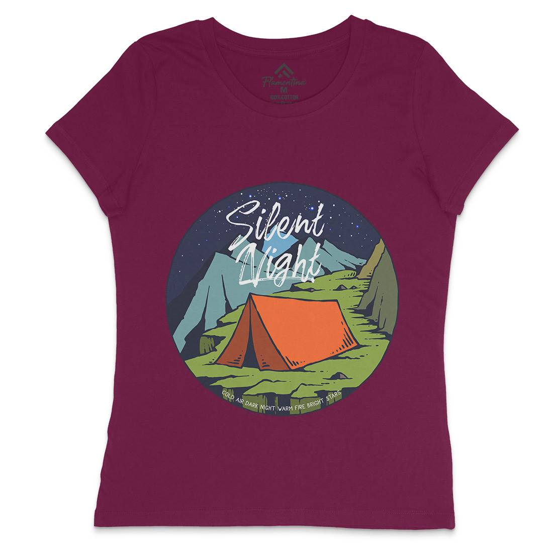 Night Camp Womens Crew Neck T-Shirt Nature C751