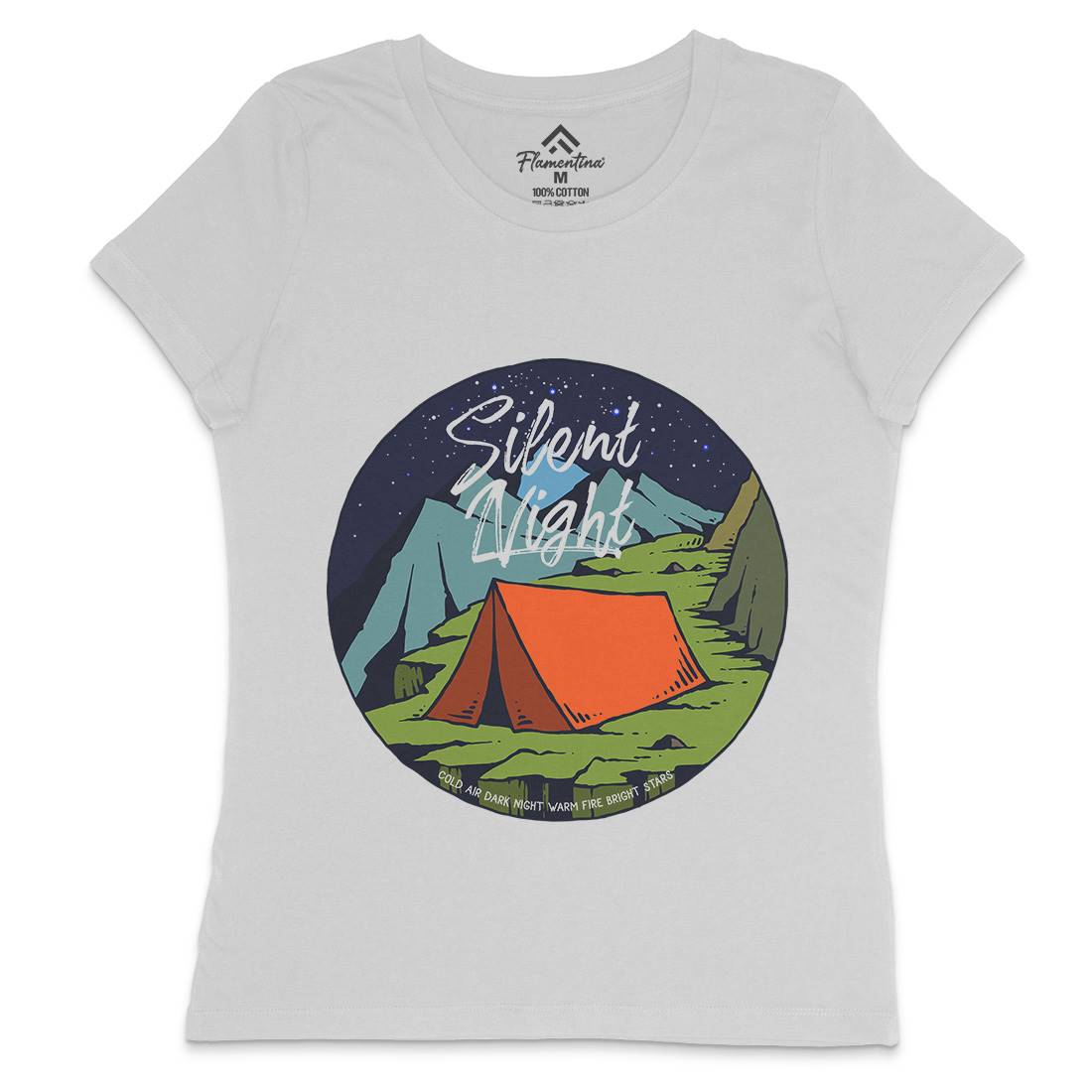 Night Camp Womens Crew Neck T-Shirt Nature C751