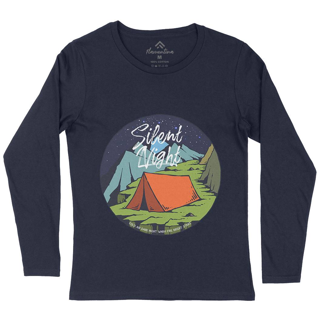 Night Camp Womens Long Sleeve T-Shirt Nature C751