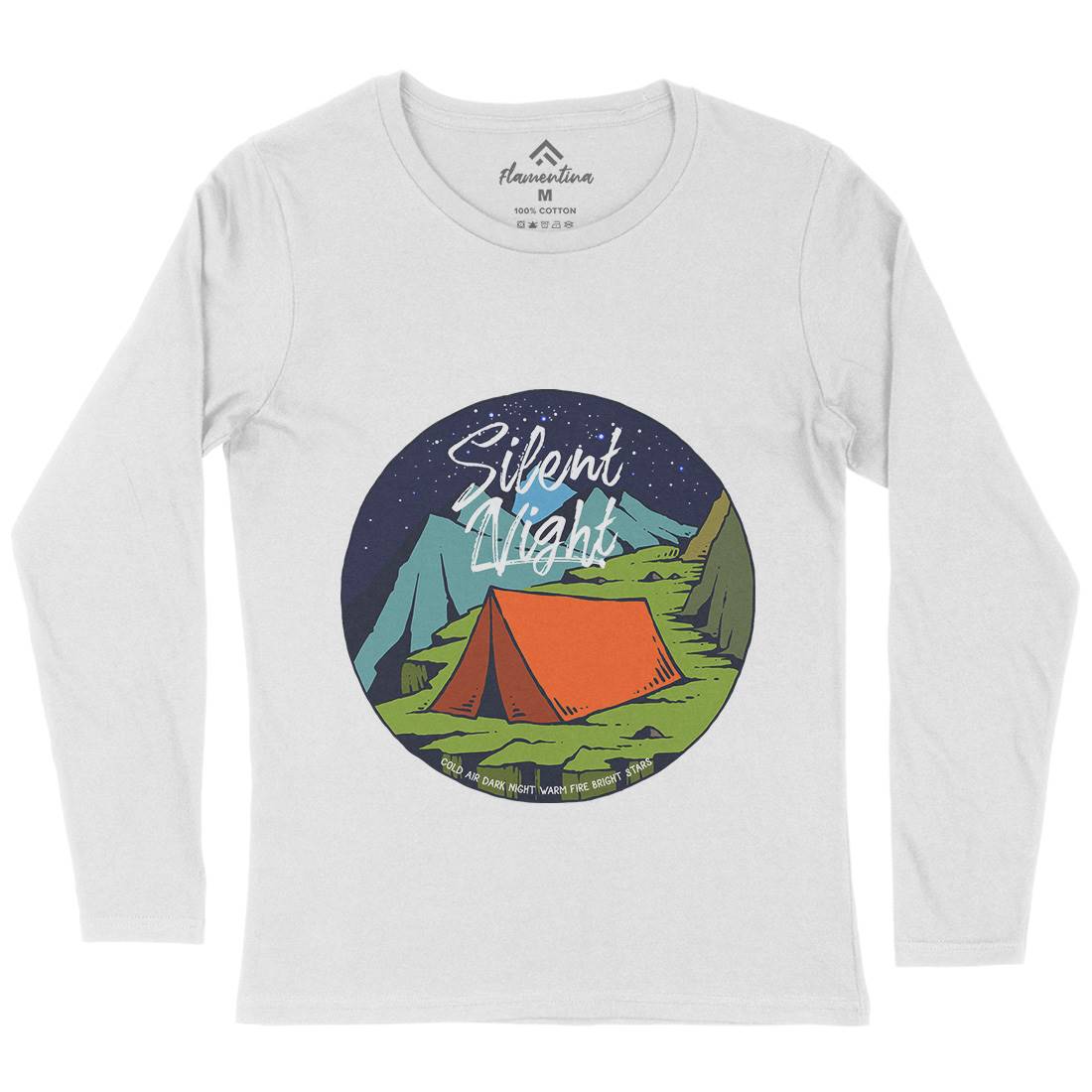 Night Camp Womens Long Sleeve T-Shirt Nature C751