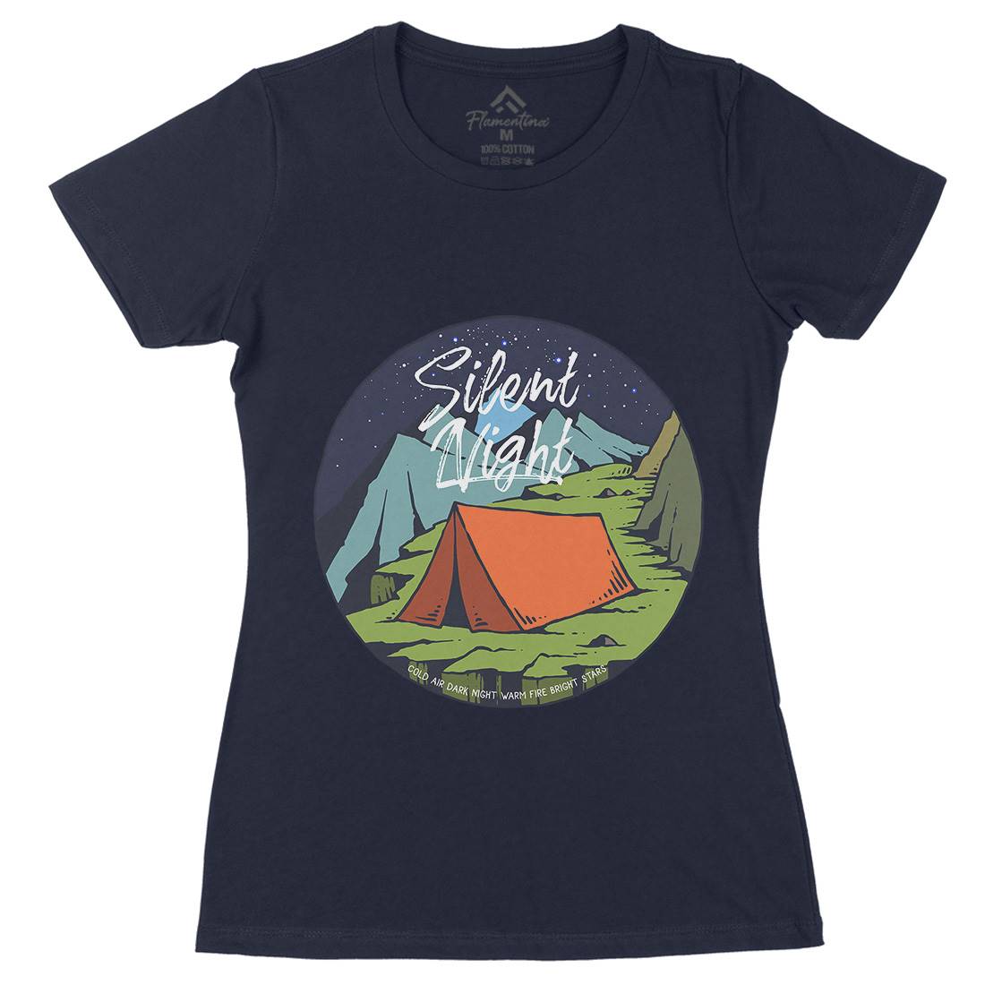 Night Camp Womens Organic Crew Neck T-Shirt Nature C751