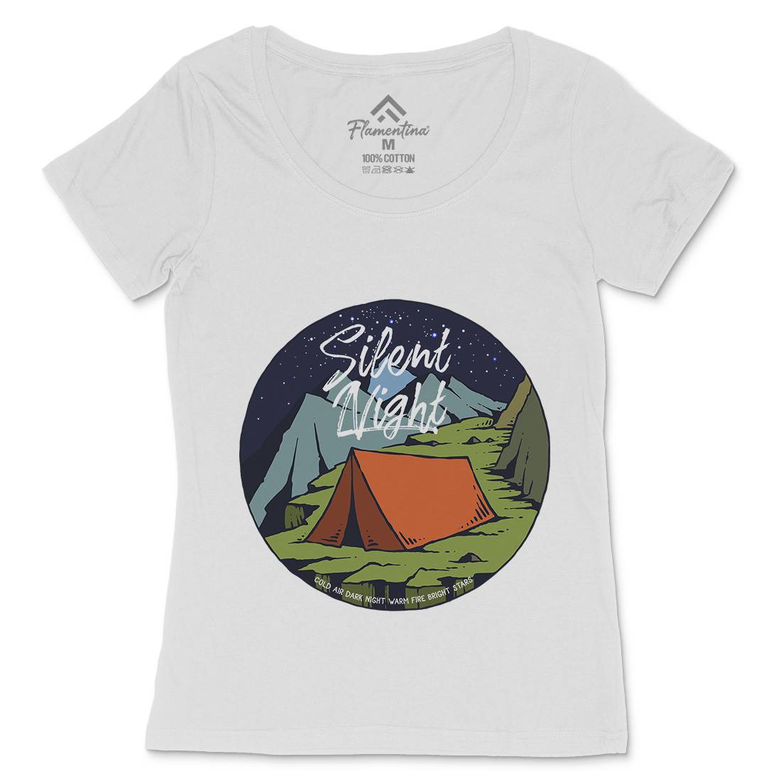 Night Camp Womens Scoop Neck T-Shirt Nature C751