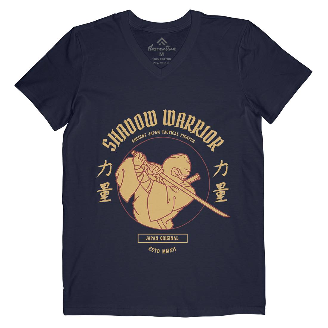 Ninja Mens Organic V-Neck T-Shirt Warriors C752
