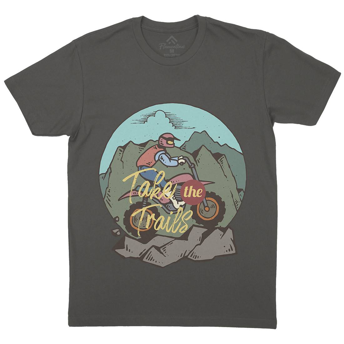 Offroad Moto Mens Organic Crew Neck T-Shirt Motorcycles C753