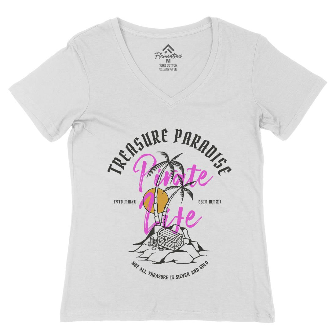 Palm Island Womens Organic V-Neck T-Shirt Nature C754