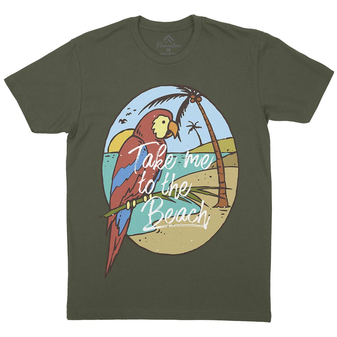 Paradise Bird Mens Organic Crew Neck T-Shirt Nature C755