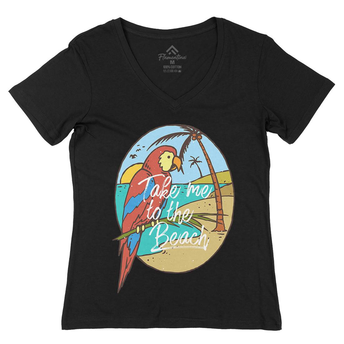 Paradise Bird Womens Organic V-Neck T-Shirt Nature C755