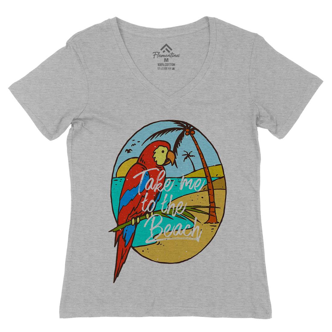 Paradise Bird Womens Organic V-Neck T-Shirt Nature C755