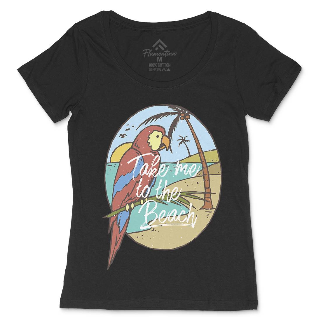 Paradise Bird Womens Scoop Neck T-Shirt Nature C755