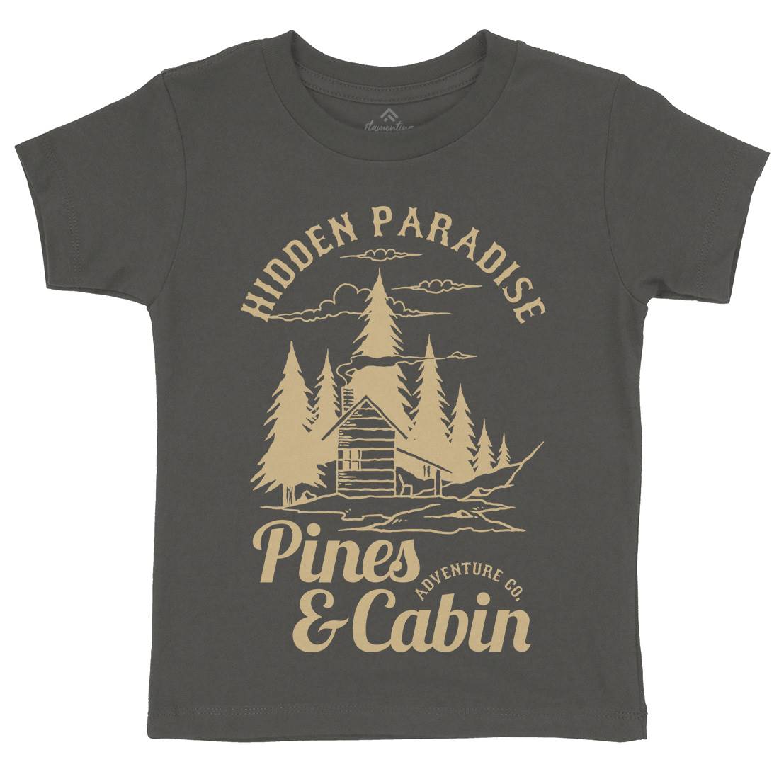 Pines And Cabin Kids Crew Neck T-Shirt Nature C756