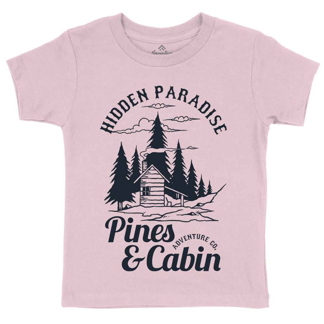 Pines And Cabin Kids Organic Crew Neck T-Shirt Nature C756