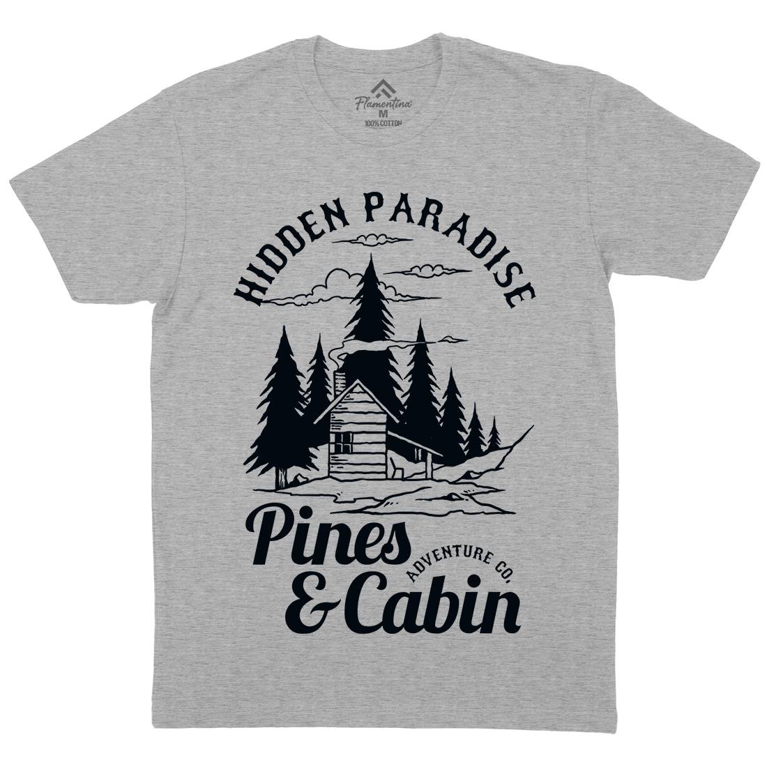 Pines And Cabin Mens Crew Neck T-Shirt Nature C756