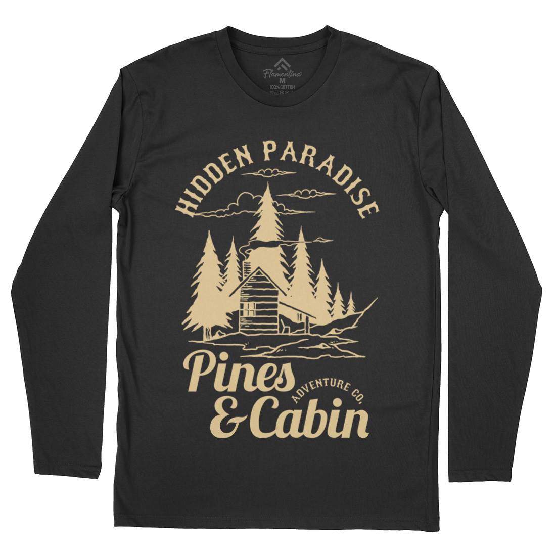 Pines And Cabin Mens Long Sleeve T-Shirt Nature C756