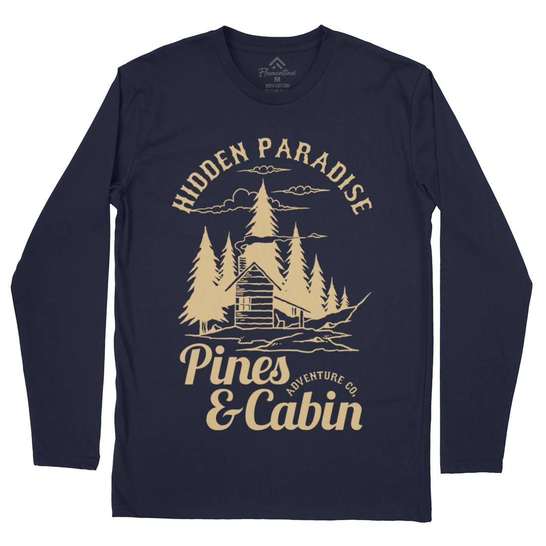 Pines And Cabin Mens Long Sleeve T-Shirt Nature C756