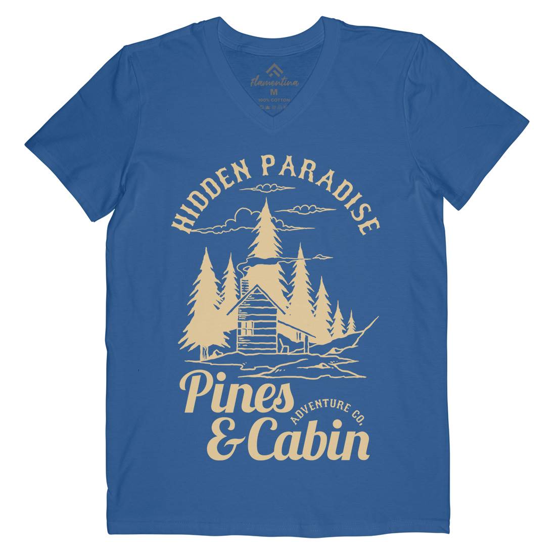 Pines And Cabin Mens V-Neck T-Shirt Nature C756