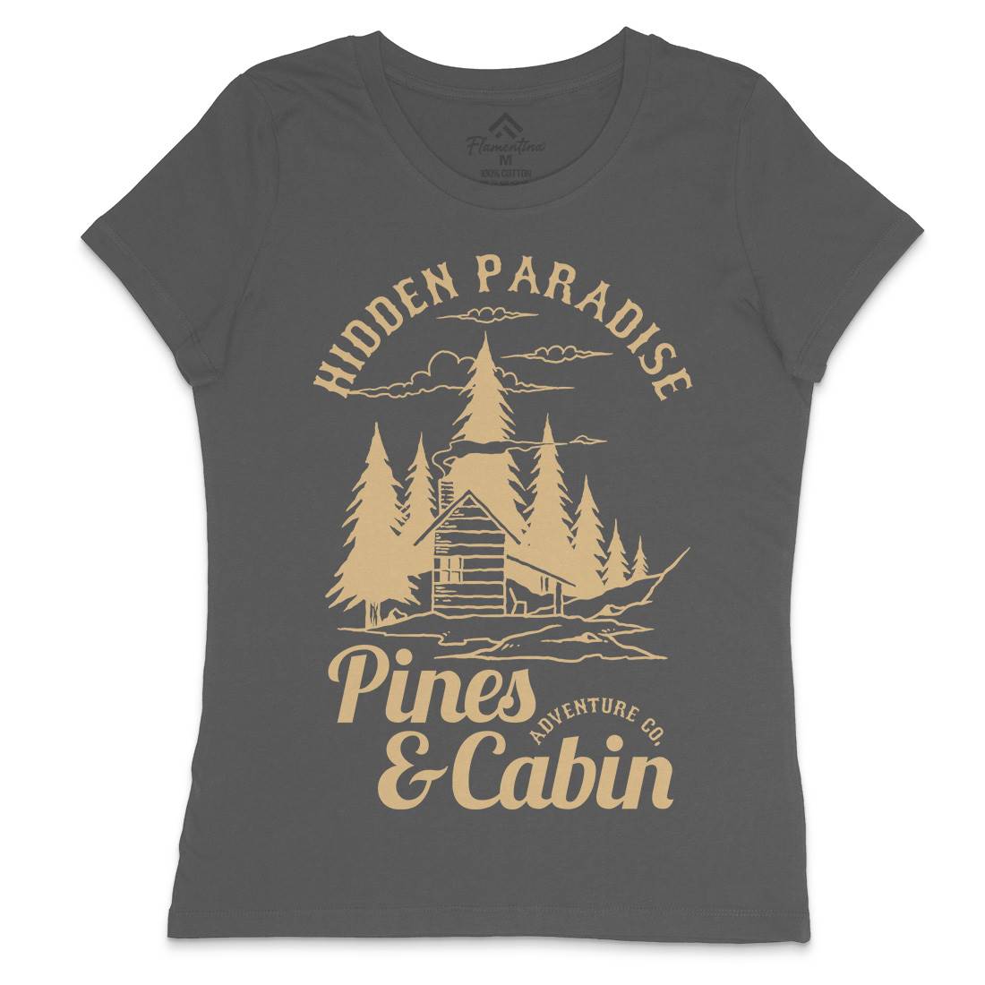 Pines And Cabin Womens Crew Neck T-Shirt Nature C756