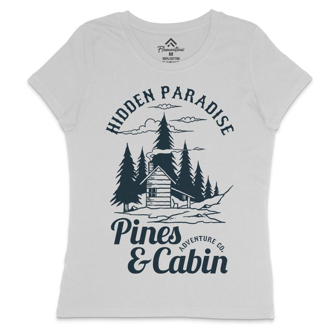 Pines And Cabin Womens Crew Neck T-Shirt Nature C756
