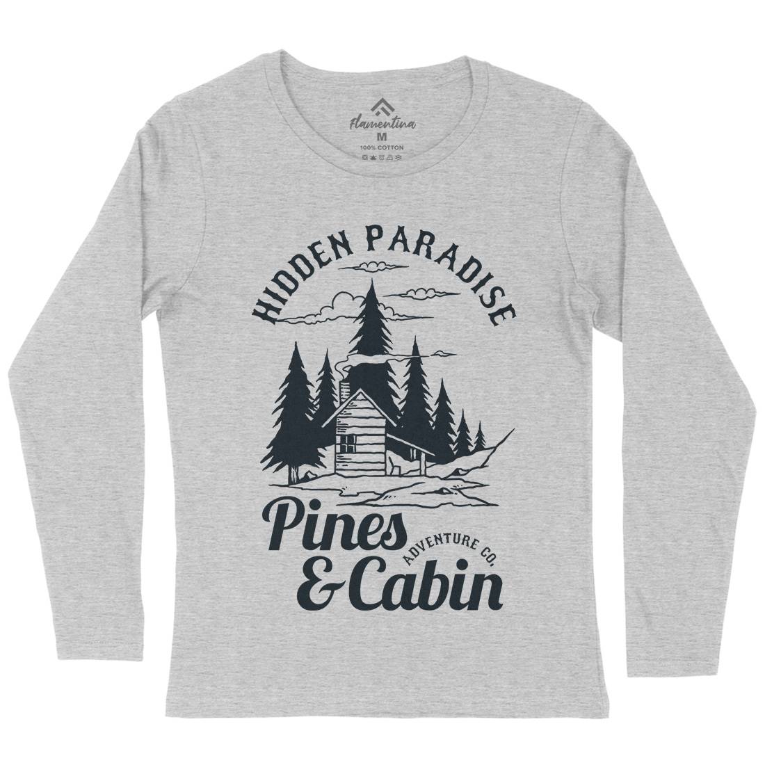 Pines And Cabin Womens Long Sleeve T-Shirt Nature C756